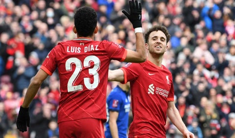 Luis Díaz y Diogo Jota en Liverpool