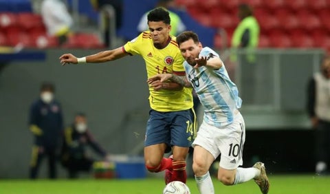 Luis Díaz y Lionel Messi