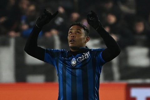 Luis Fernando Muriel celebrando su gol ante el Milán