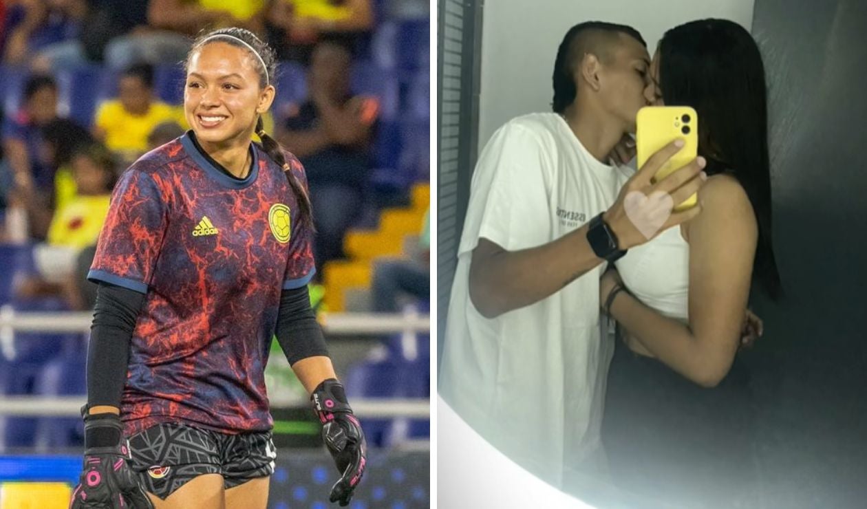 Luisa Agudelo, arquera de la selección Colombia, y su novio