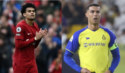 Luis Díaz y Cristiano Ronaldo