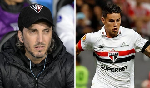 Luis Zubeldía y James Rodríguez