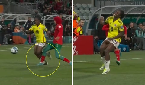 Marruecos vs Colombia, pisón a Linda Caicedo