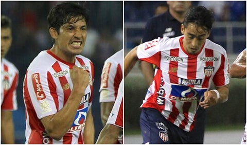 Matías Fernández y Fabián Sambueza jugando con el Junior de Barranquilla