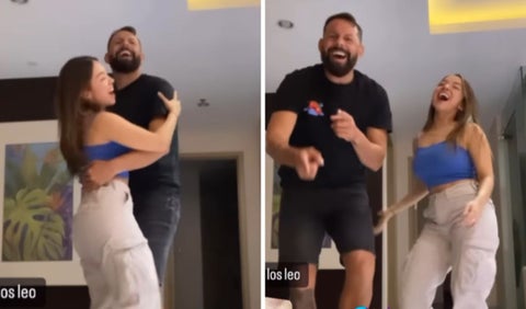 Matías Mier y su novia bailando