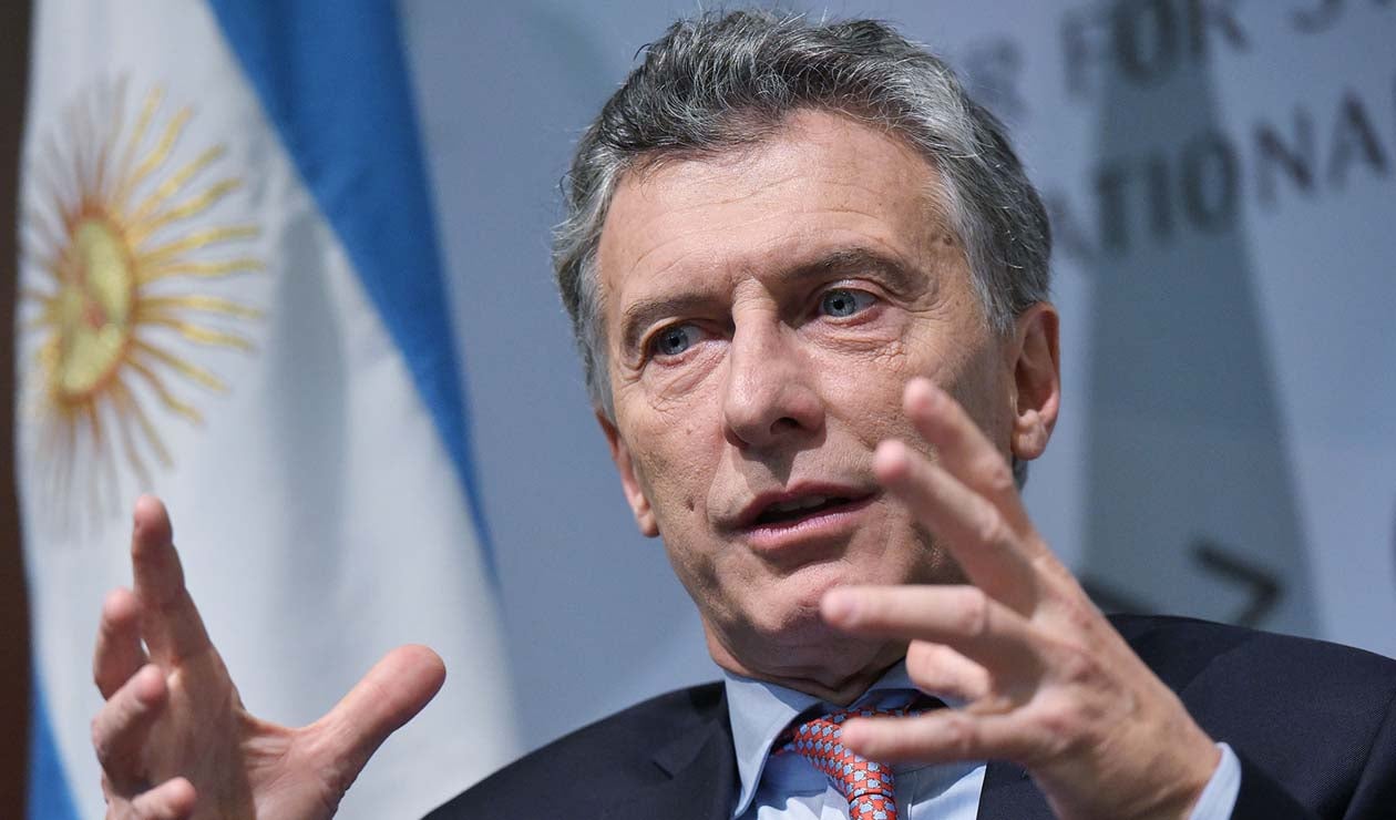 Mauricio Macri, presidente de Argentina, en alocución desde la Casa Rosada, en Buenos Aires