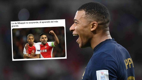 Mbappe y Falcao jugando juntos para el Mónaco