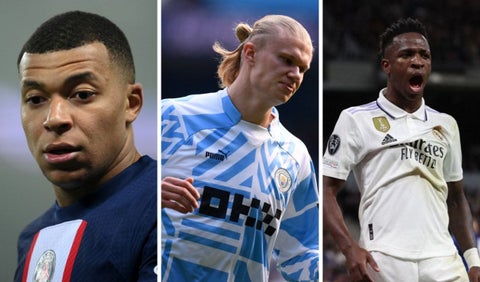 Mbappé, Haaland y Vinicus