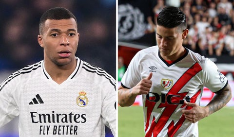 Kylian Mbappé y James Rodríguez