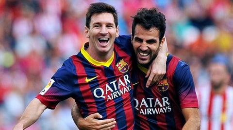 Messi y Cesc Fabregas en el Barcelona
