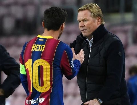 Lionel Messi y Ronald Koeman