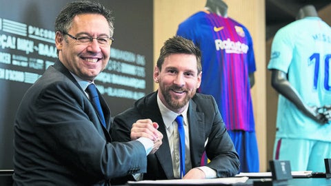 Messi y Bartomeu
