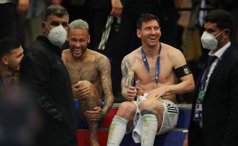 Neymar, Messi y Paredes; final Copa América