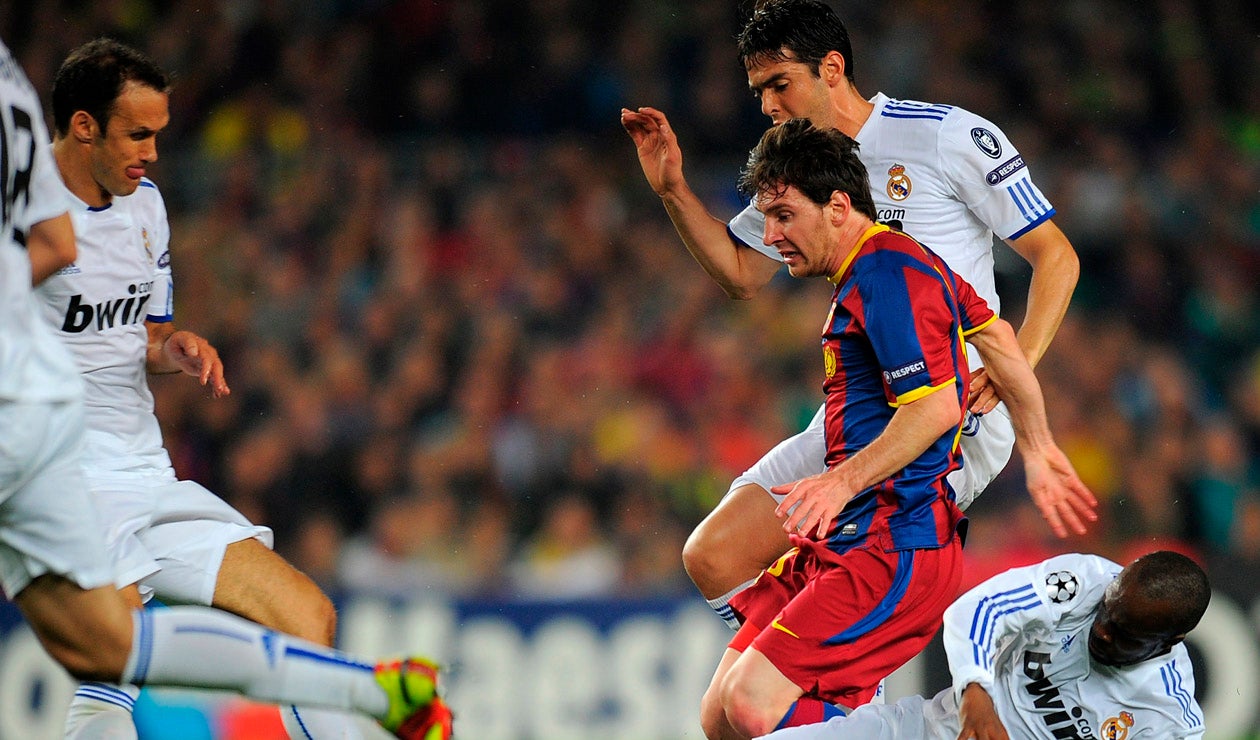 Messi, contra el Real Madrid en 2011 en Champions League