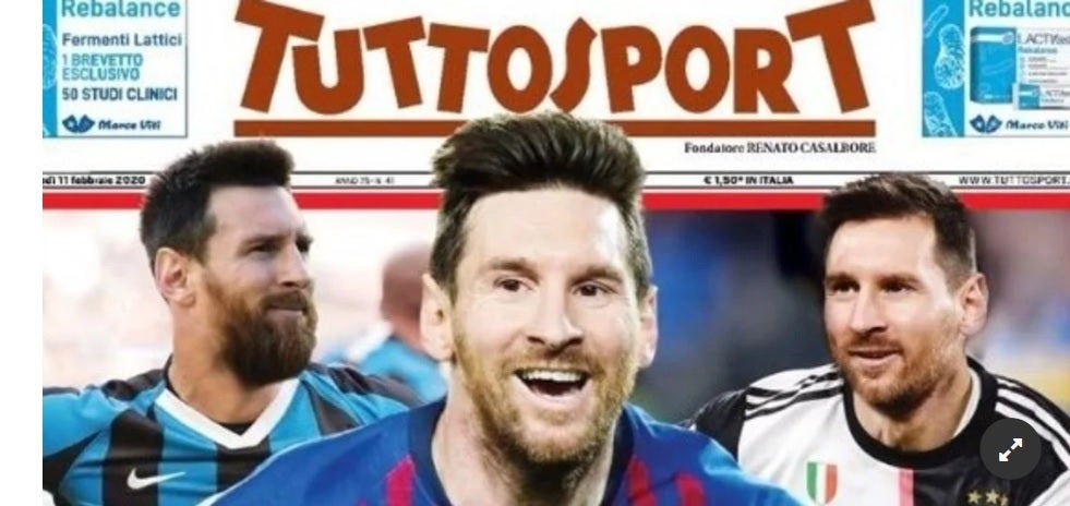 Portada de Tuttosport sobe Lionel Messi