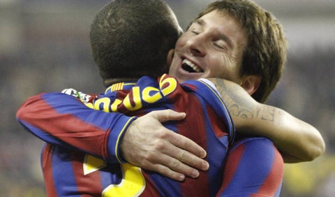 Dani Alves y Lionel Messi