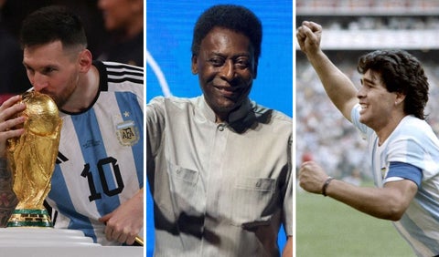 Messi, Pelé y Maradona