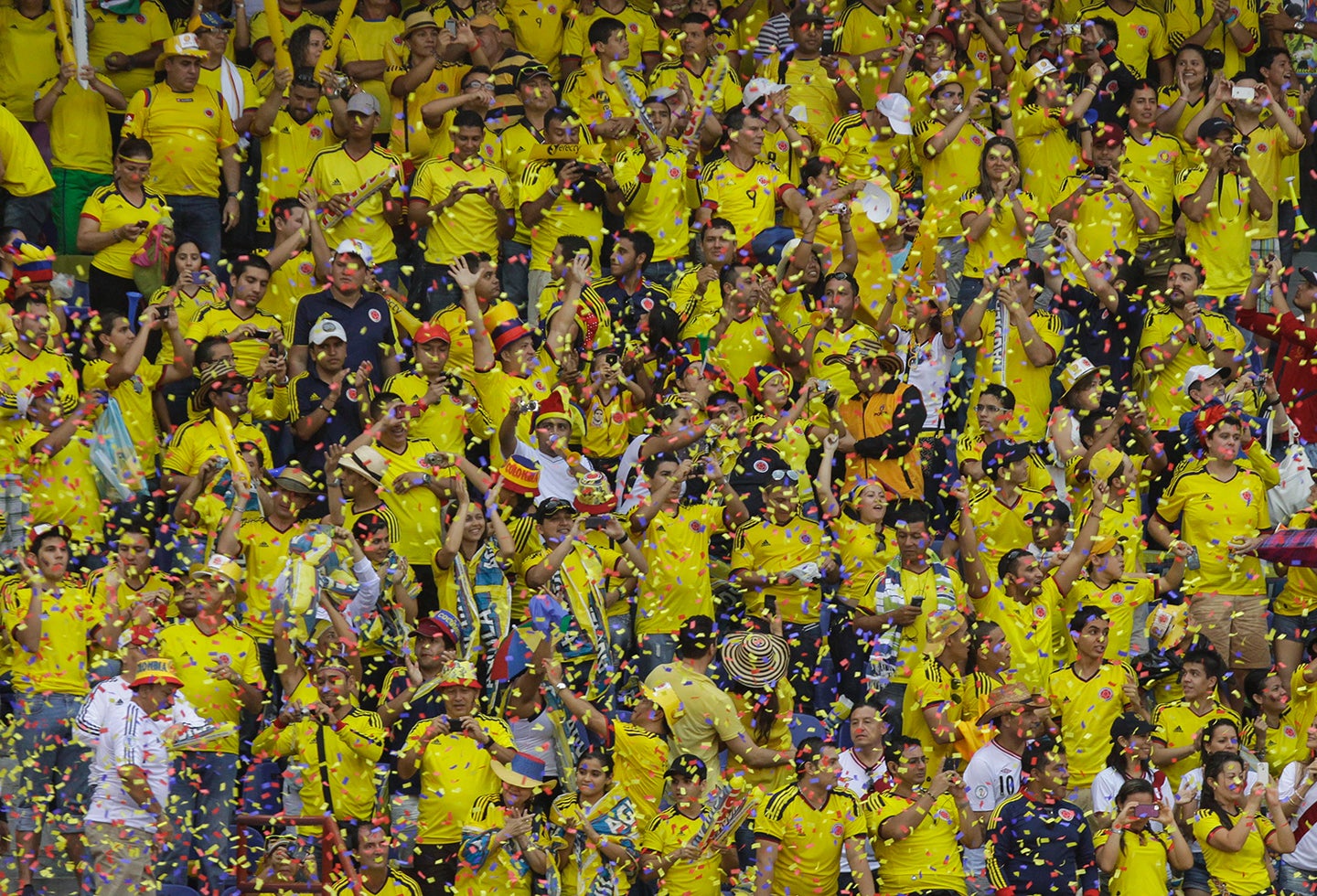 Seguidores de la Selección Colombia en el Estadio Metropolitano de Barranquilla