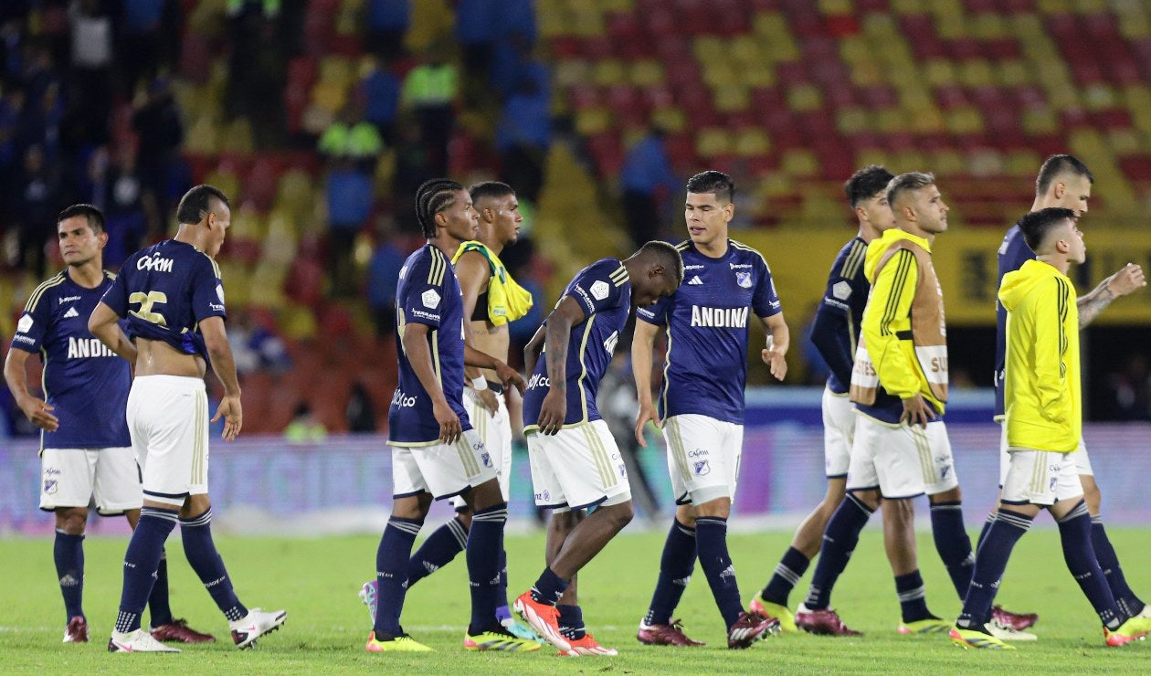 Jugadores de Millonarios tras derrota vs Bucaramanga