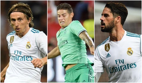 Modric, James e Isco