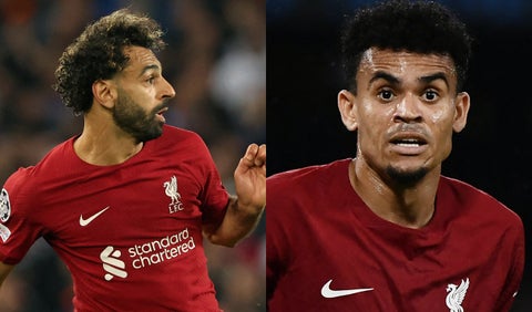 Mohamed Salah y Luis Díaz, jugadores del Liverpool