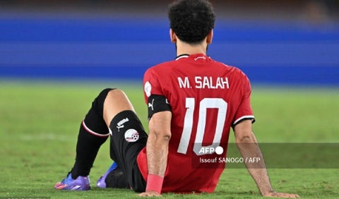 Mohammed Salah en el partido entre Egipto y Ghana por Copa de África