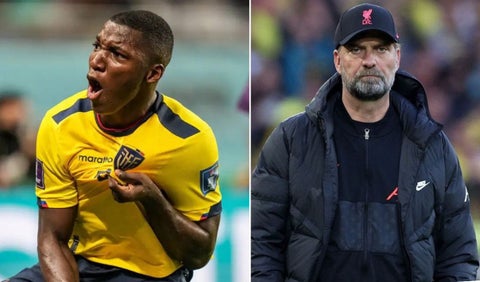 Moisés Caicedo y Jurgen Klopp