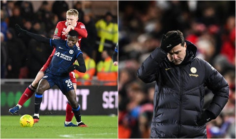 Moisés Caicedo y Mauricio Pochettino