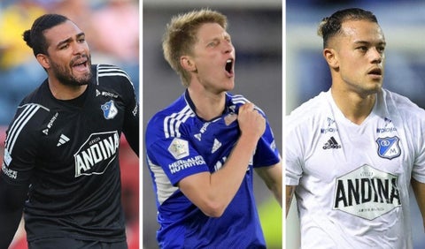 Jugadores de Millonarios: Álvaro Montero, Andrés Llinás y Leonardo Castro