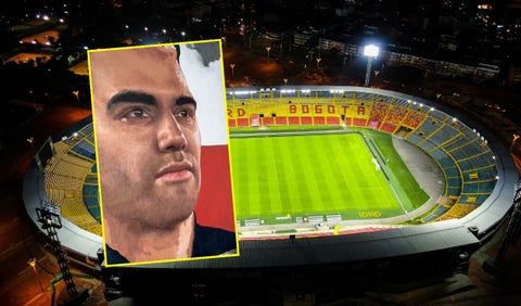 Mural de Falcao en el estadio El Campín