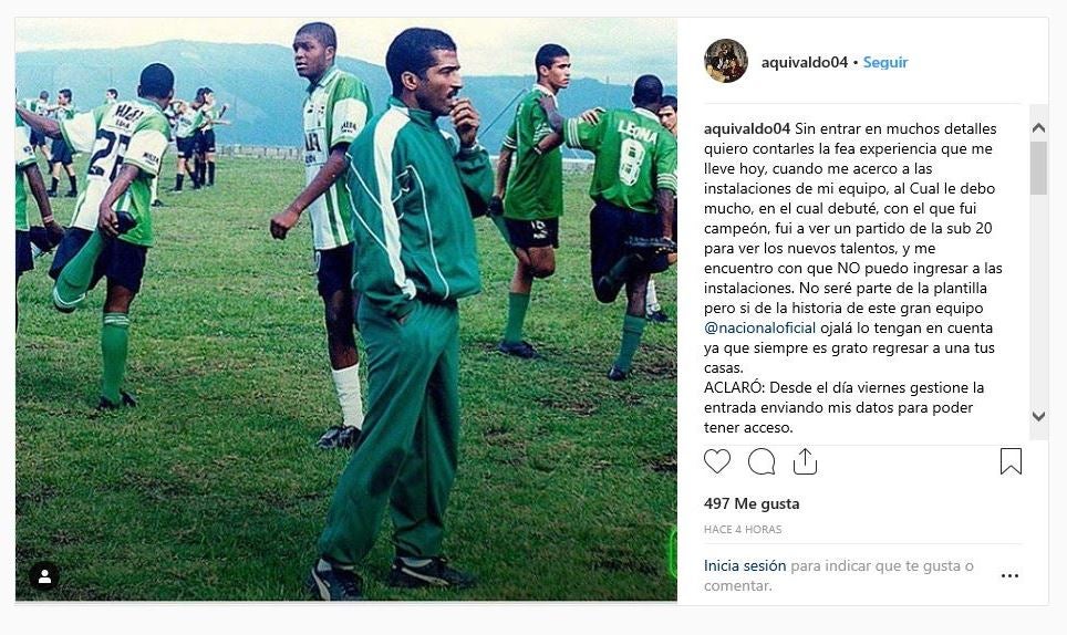 Aquivaldo Mosquera, mensaje hacia Atlético Nacional