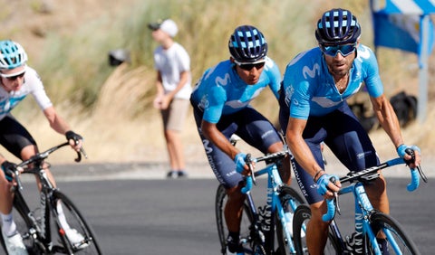 Nairo Quintana y Alejandro Valverde en la Vuelta a España 2018