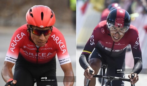 Nairo Quintana y Egan Bernal, ciclistas colombianos