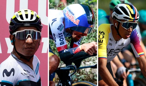 Nairo Quintana, Daniel Felipe Martínez y Egan Bernal