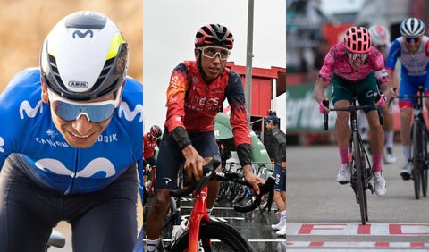 Nairo Quintana, Egan Bernal y Rigoberto Urán