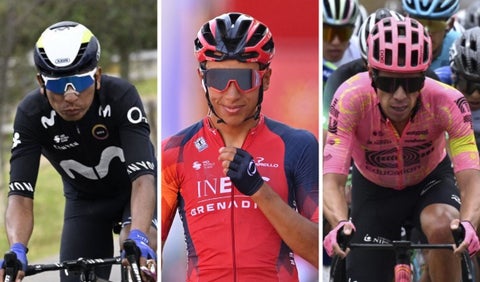 Nairo Quintana, Egan Bernal y Rigo Urán en el Tour Colombia 2024