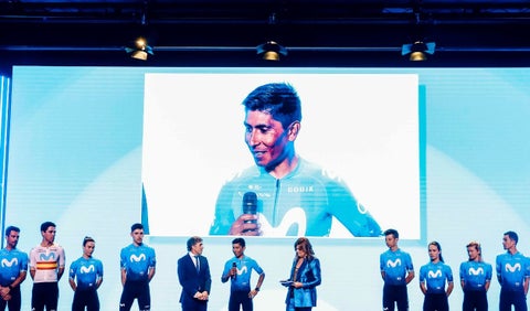 Nairo Quintana en la presentación del Movistar