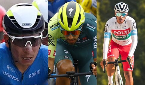 Nairo Quintana, Daniel Felipe Martínez y Jhonatan Restrepo