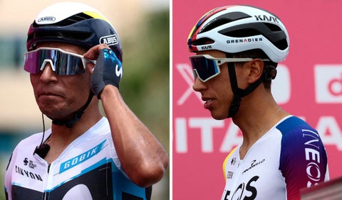 Nairo Quintana y Egan bernal en el Giro de Italia 2025