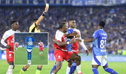 Néiser Villareal pisó la pelota y armó pelea en clásico ante Santa Fe