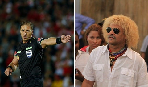 Néstor Pitana y el 'Pibe' Valderrama