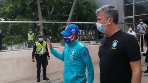 Neymar en Barranquilla con la Selección de Brasil