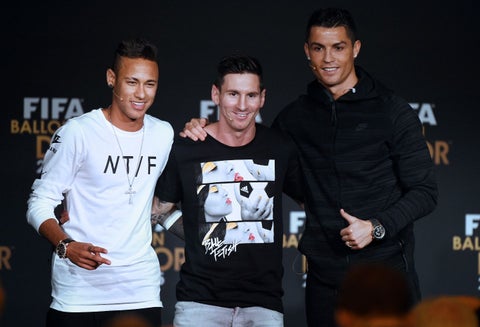 Neymar, Messi y Cristiano Ronaldo