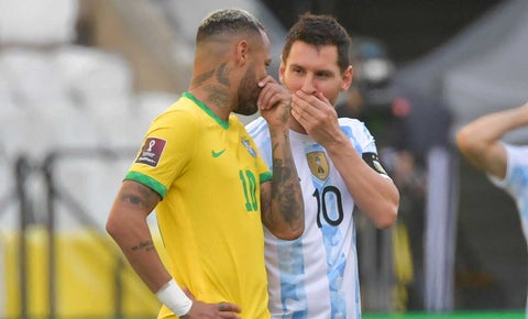 Lionel Messi y Neymar en duelo Brasil vs Argentina