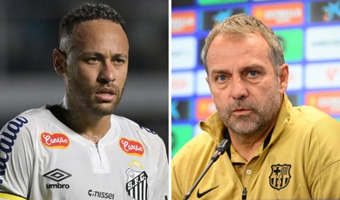 Neymar y Hansi Flick, técnico de Barcelona