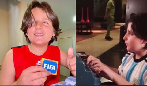 niño ciego le puso leguaje braille a álbum del Mundial para llenarlo con sus amigos