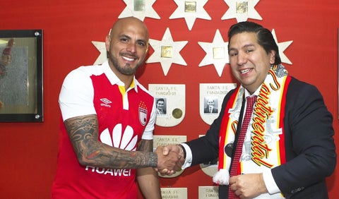 Ómar Pérez luego de ser anunciado su regreso a Independiente Santa Fe