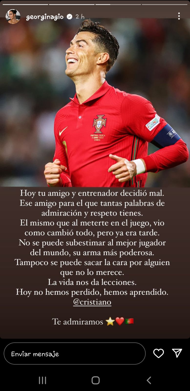 Opinión esposa de Cristiano Ronaldo