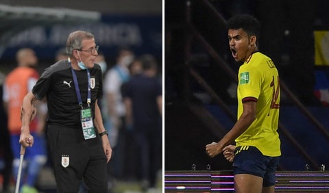 Óscar Tabárez y Luis Díaz