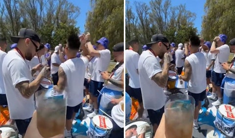 Otamendi en a caravana de Argentina